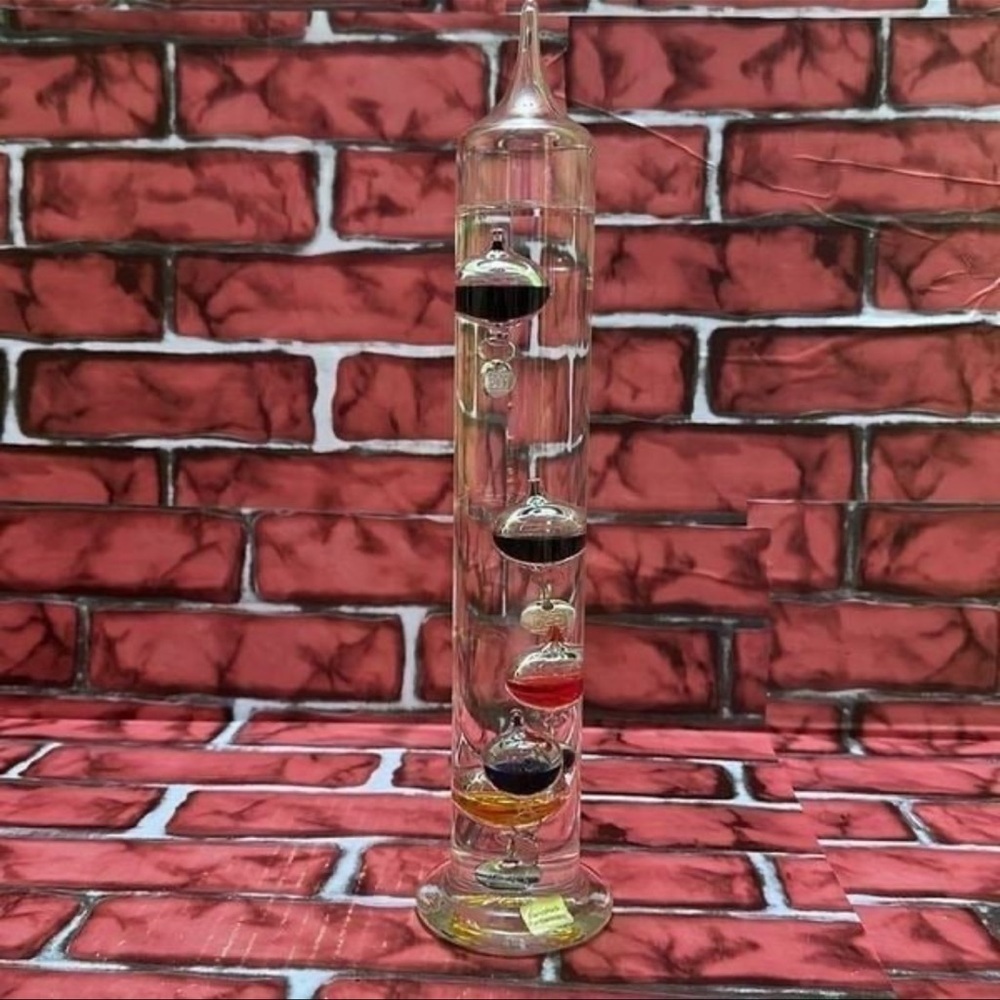 Glass Galileo Thermometer with Colorful Spheres